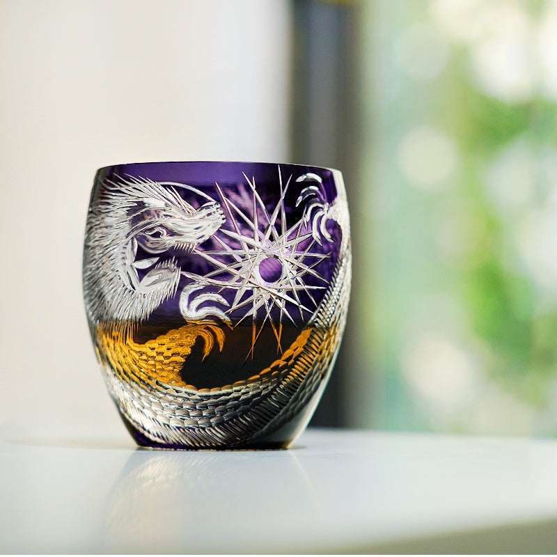Edo Kiriko Majestic Dragon Hand-Cut Whisky Glass
