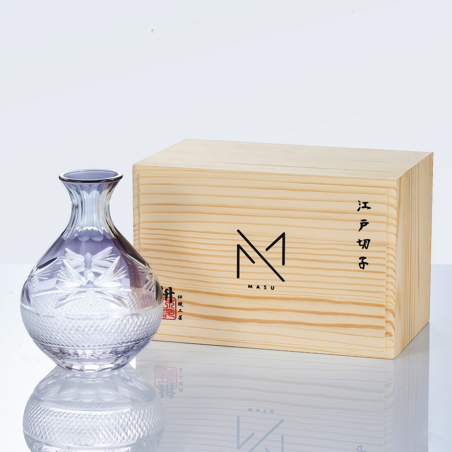 Edo Kiriko Handcrafted Murasaki Sake Glass Collection