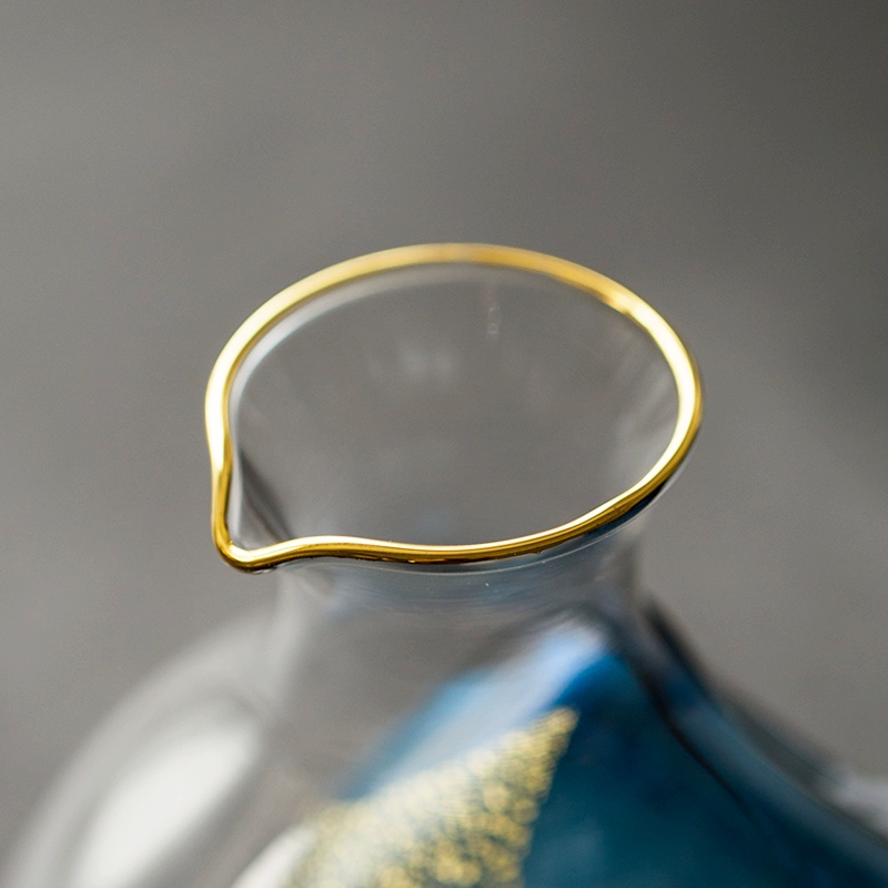 Toyo-Sasaki Golden Sapphire Galaxy Rounded Cold Sake Set