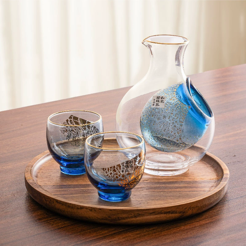 Toyo-Sasaki Golden Sapphire Galaxy Rounded Cold Sake Set