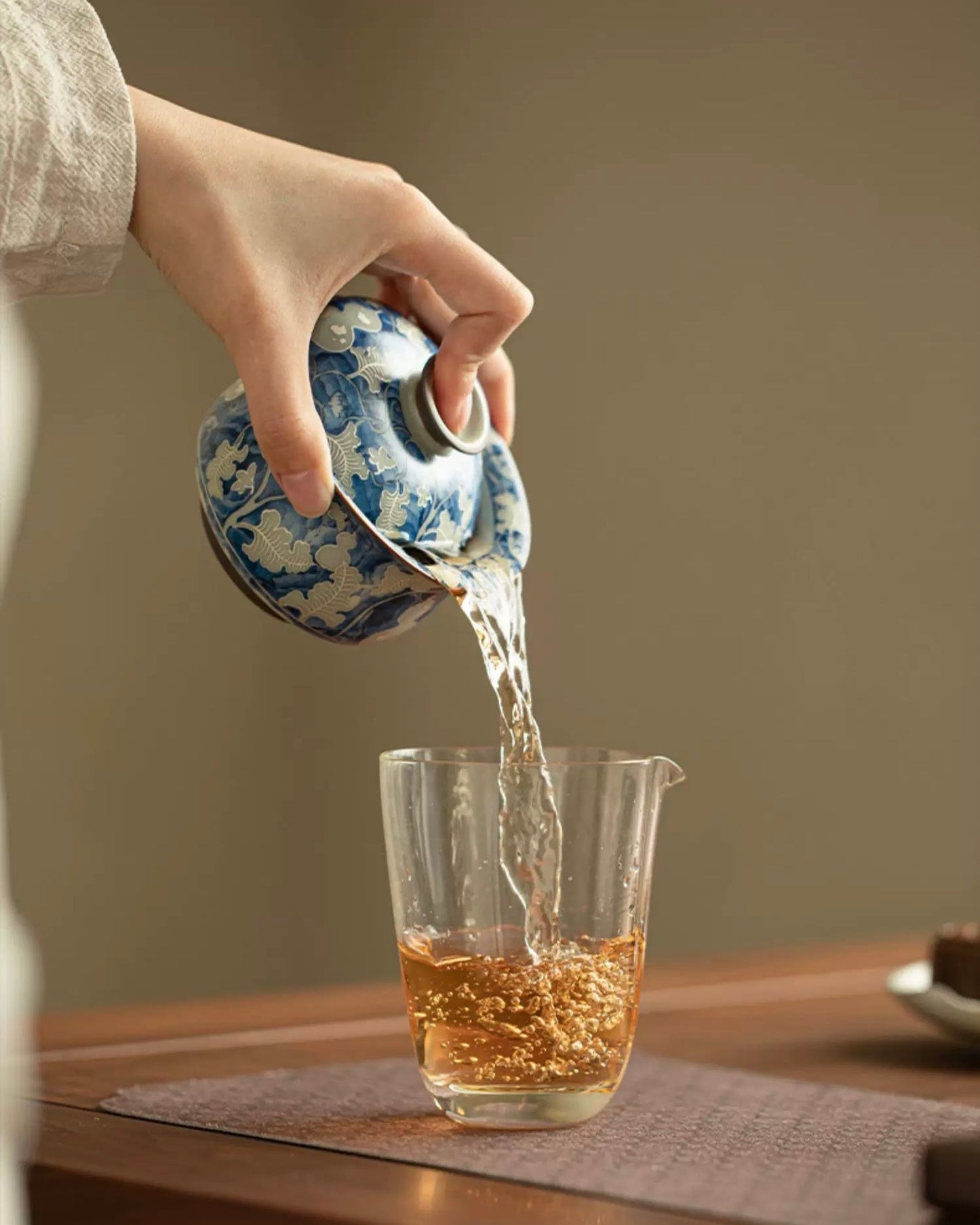 Imitation Song Ru Ware & Yuan Blue-White Floating Sancai Gaiwan