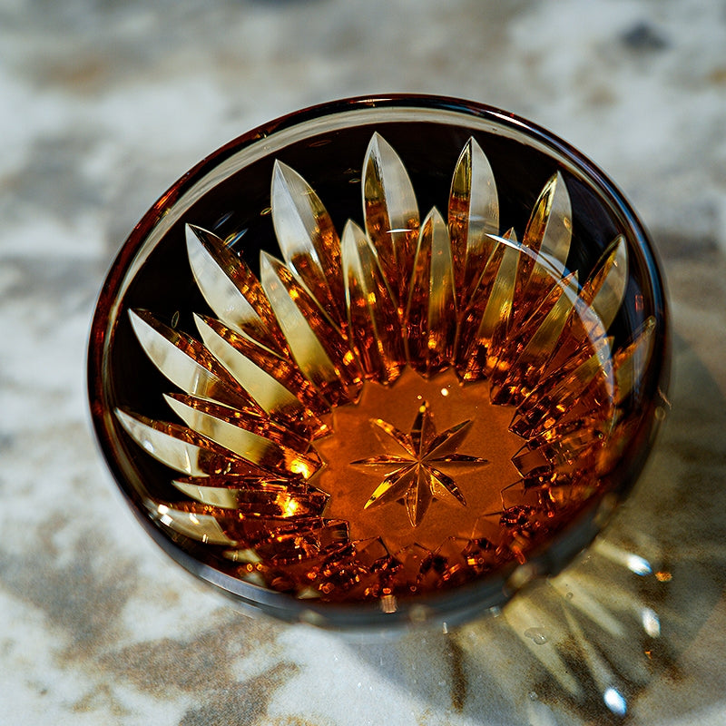 Edo Kiriko Lotus (Hasu) Hand-Cut Whisky Glass