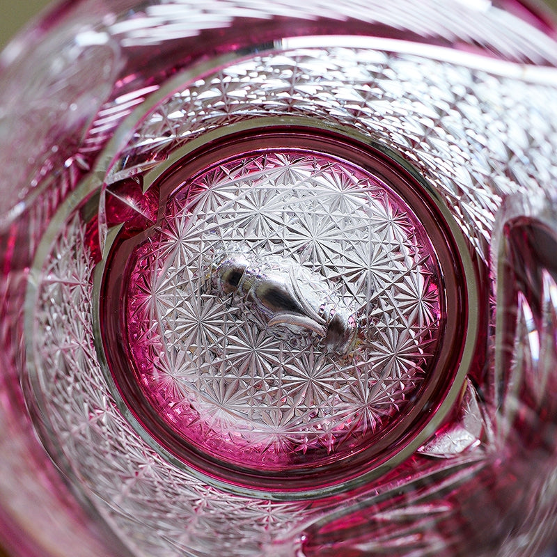 Edo Kiriko Handcrafted Ruby Nocturne Whisky Glass – A Deep Fire in the Night Crystal
