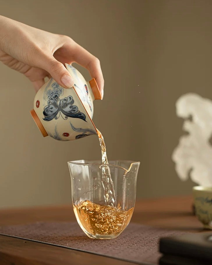 Ru Ware Auspicious Clouds & Dancing Butterflies Floating Gaiwan
