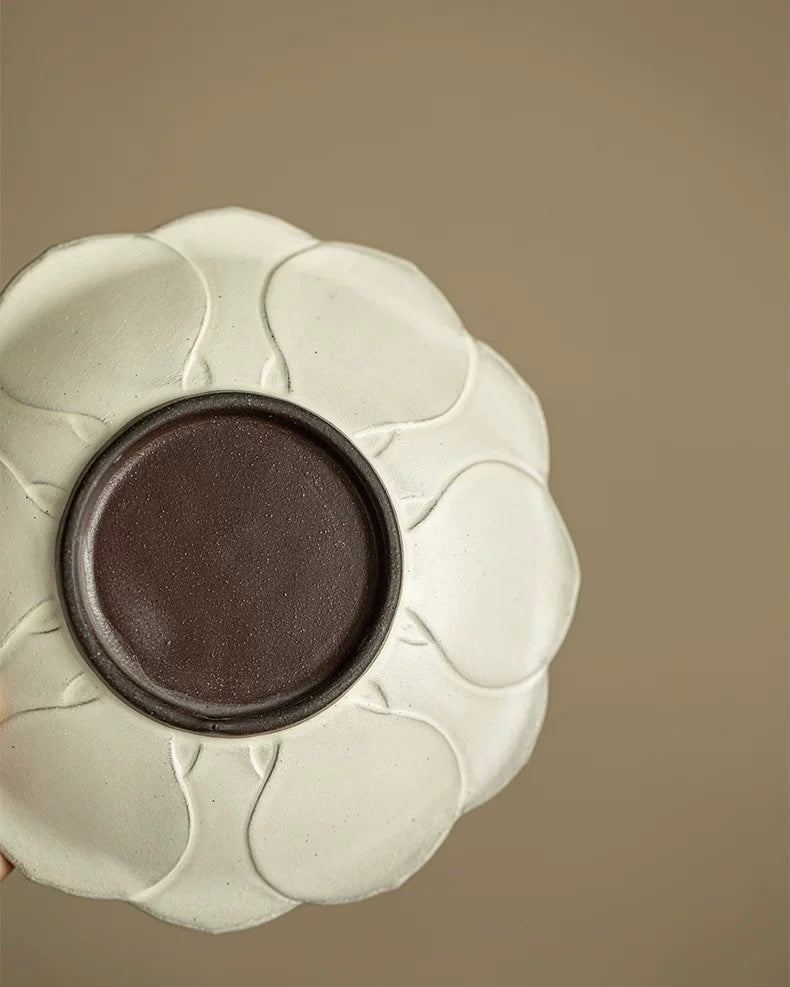Aged Rock Clay Peony Tide Sancai Gaiwan