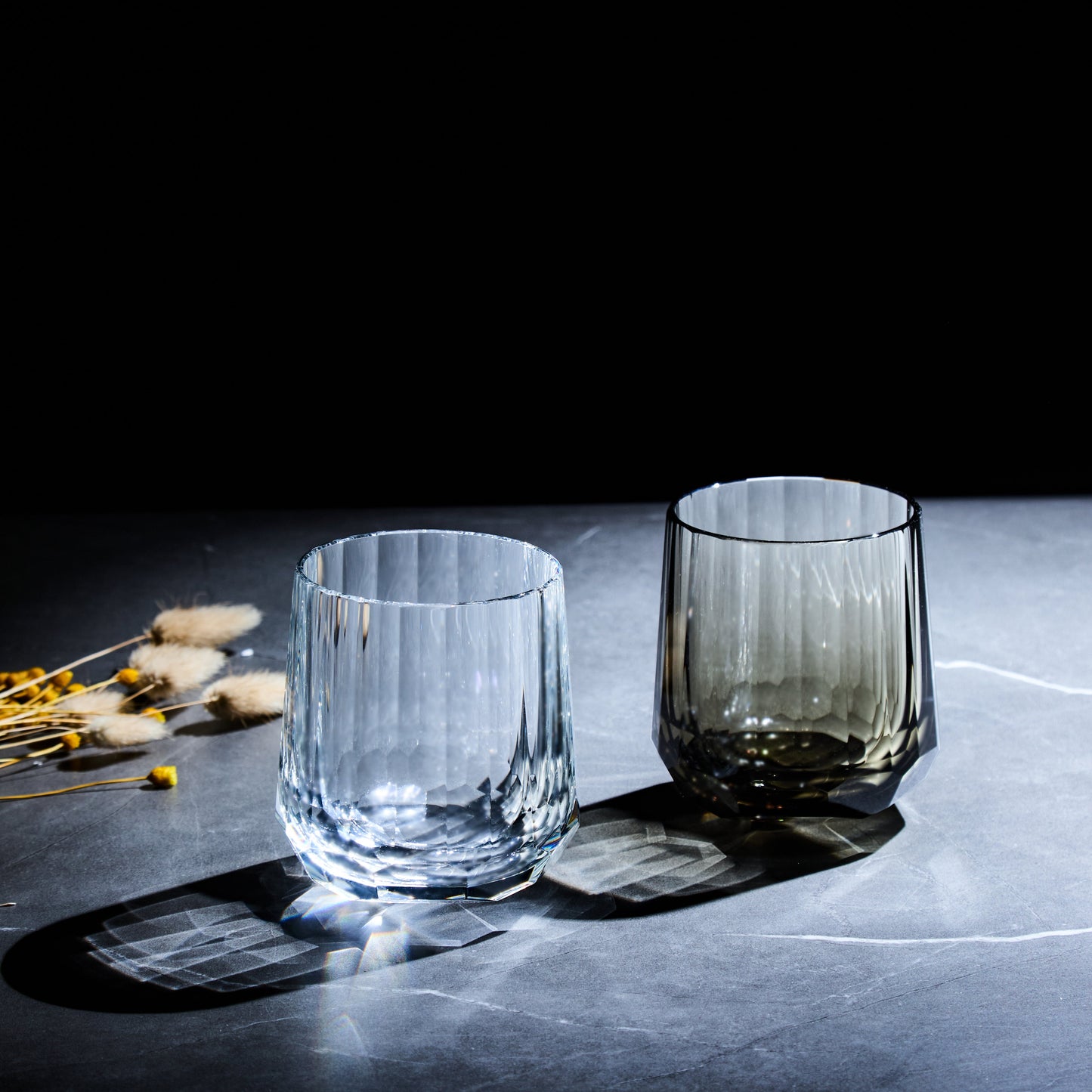 Edo Kiriko Handcrafted Kage Tate Whisky Glass With Wooden Box