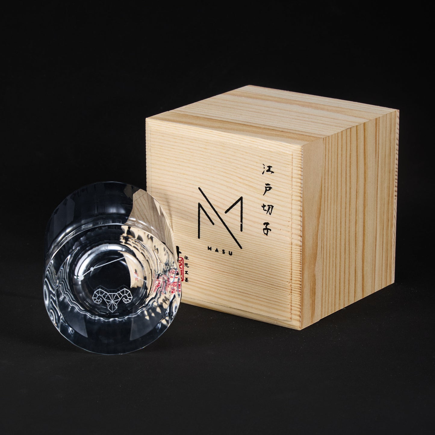Edo Kiriko Handcrafted Zodiac Constellation Whisky Glass Collection With Wooden Box