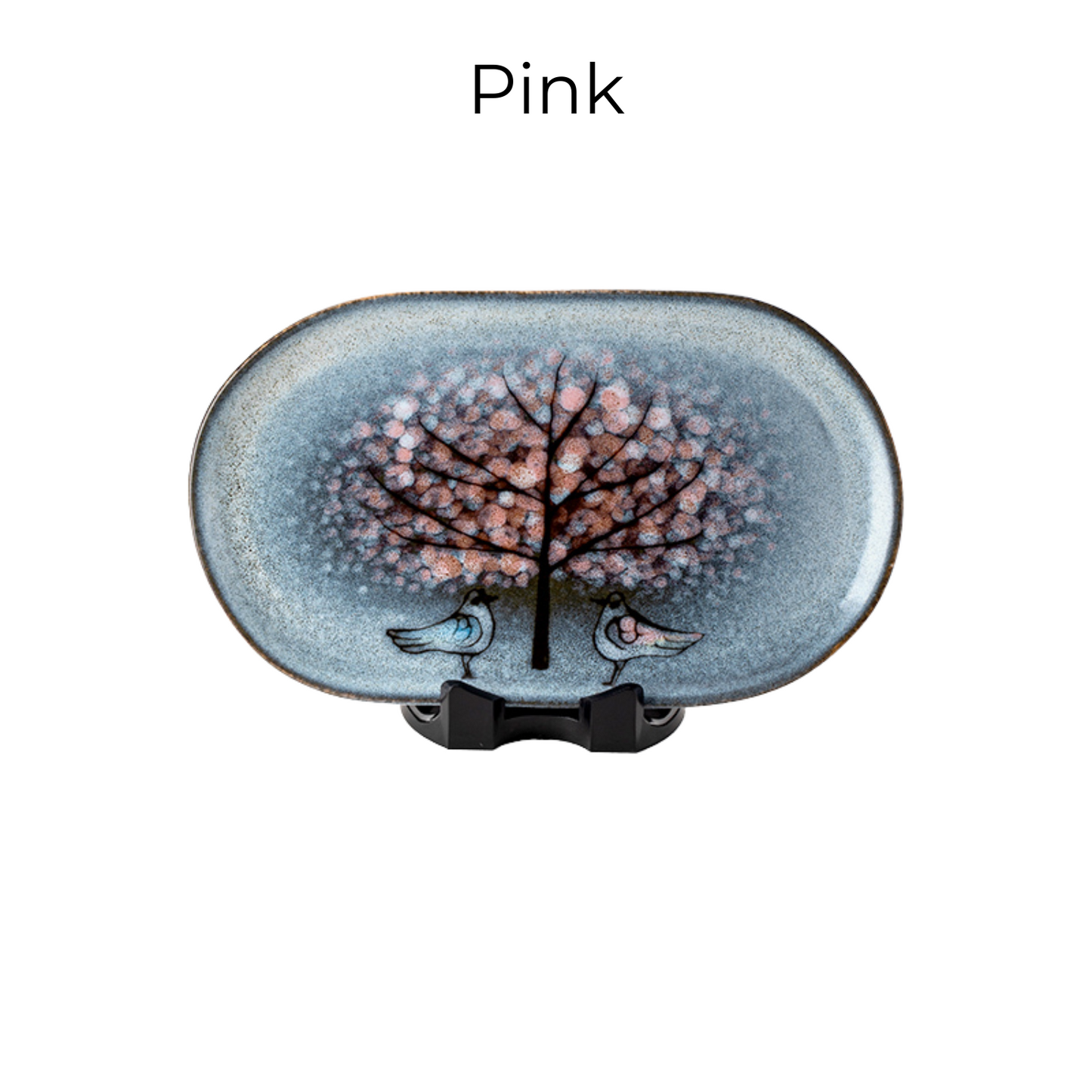 Nunobiki Ware Handcrafted Twin Sparrow Oval Platter