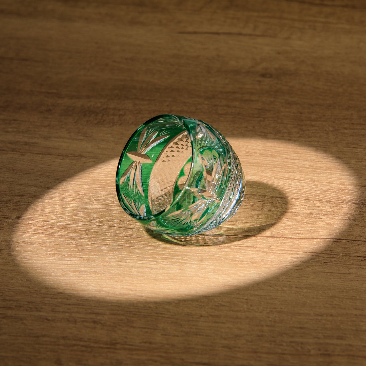 Edo Kiriko Handcrafted Midori Sake Glass Collection