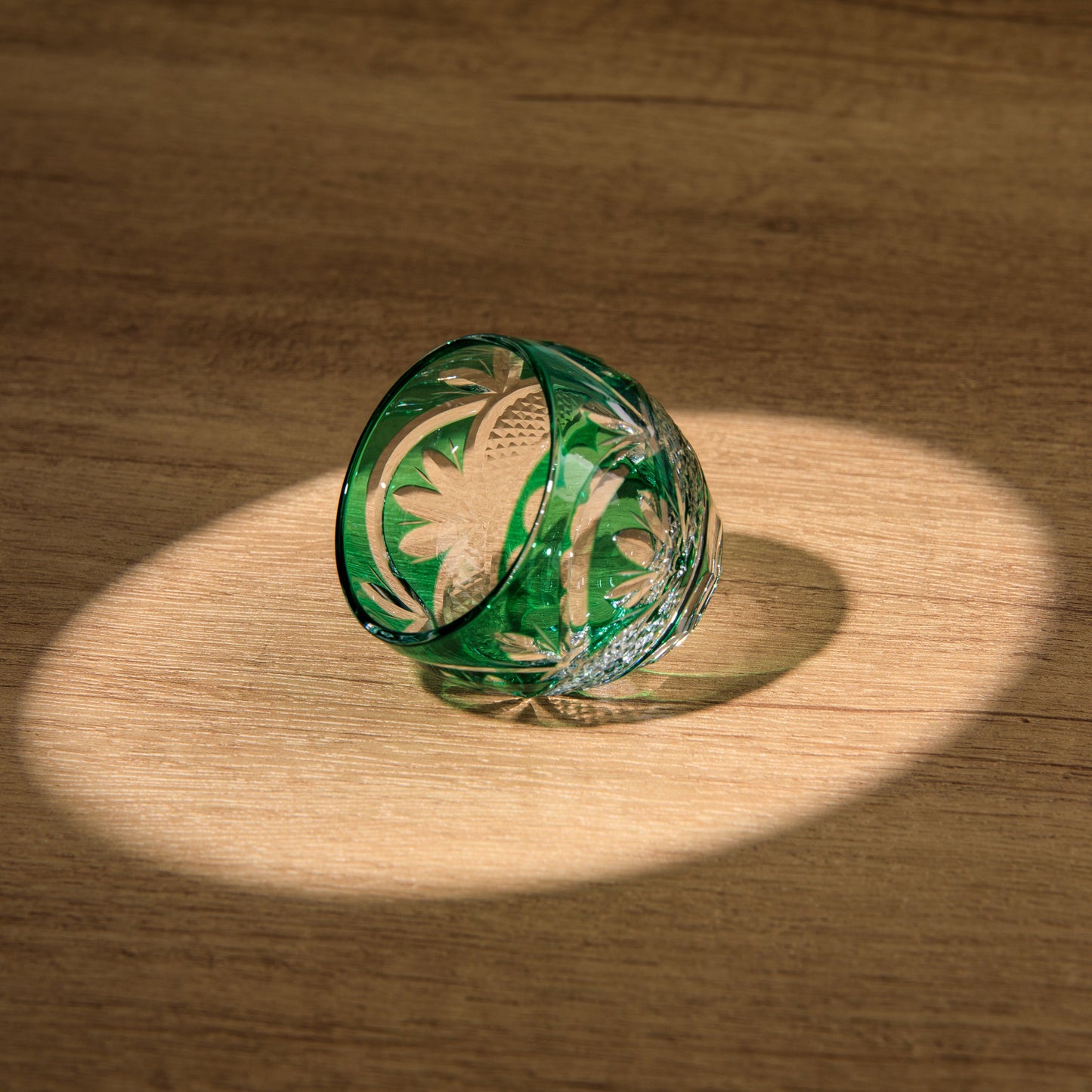 Edo Kiriko Handcrafted Midori Sake Glass Collection
