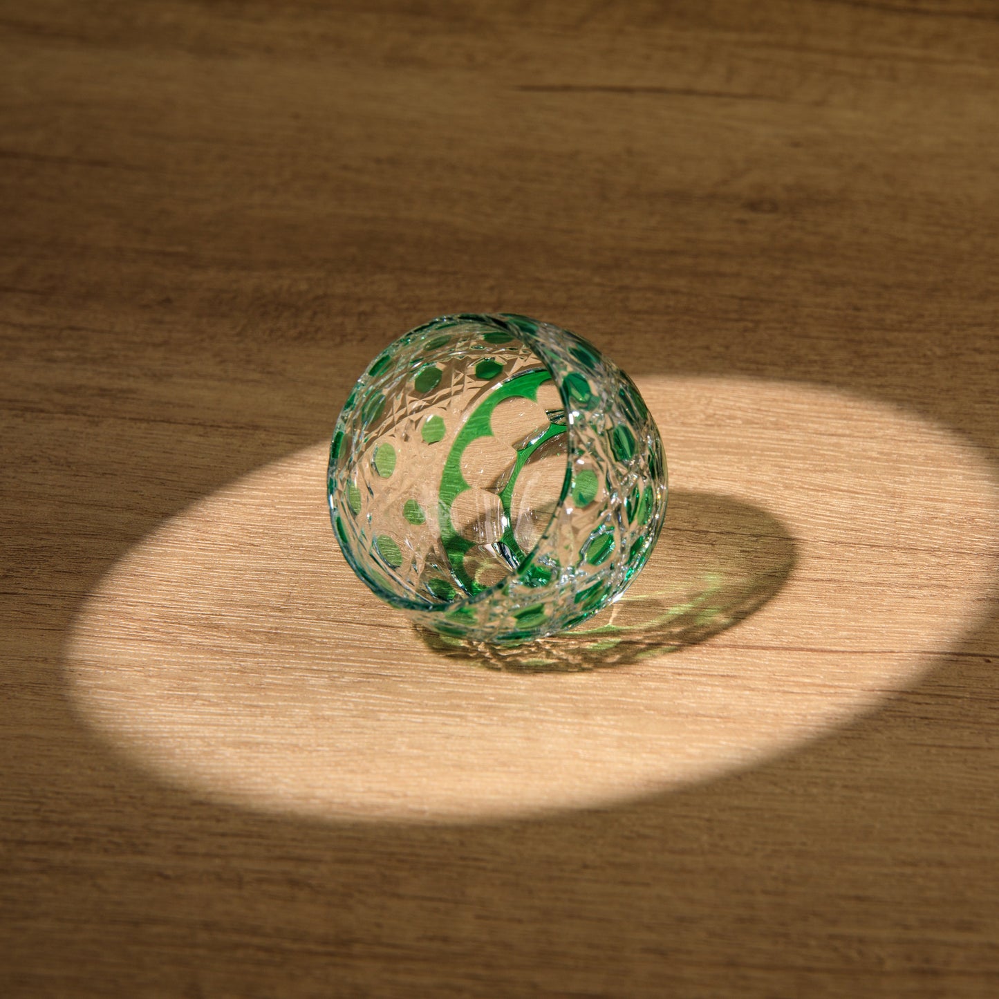 Edo Kiriko Handcrafted Midori Sake Glass Collection
