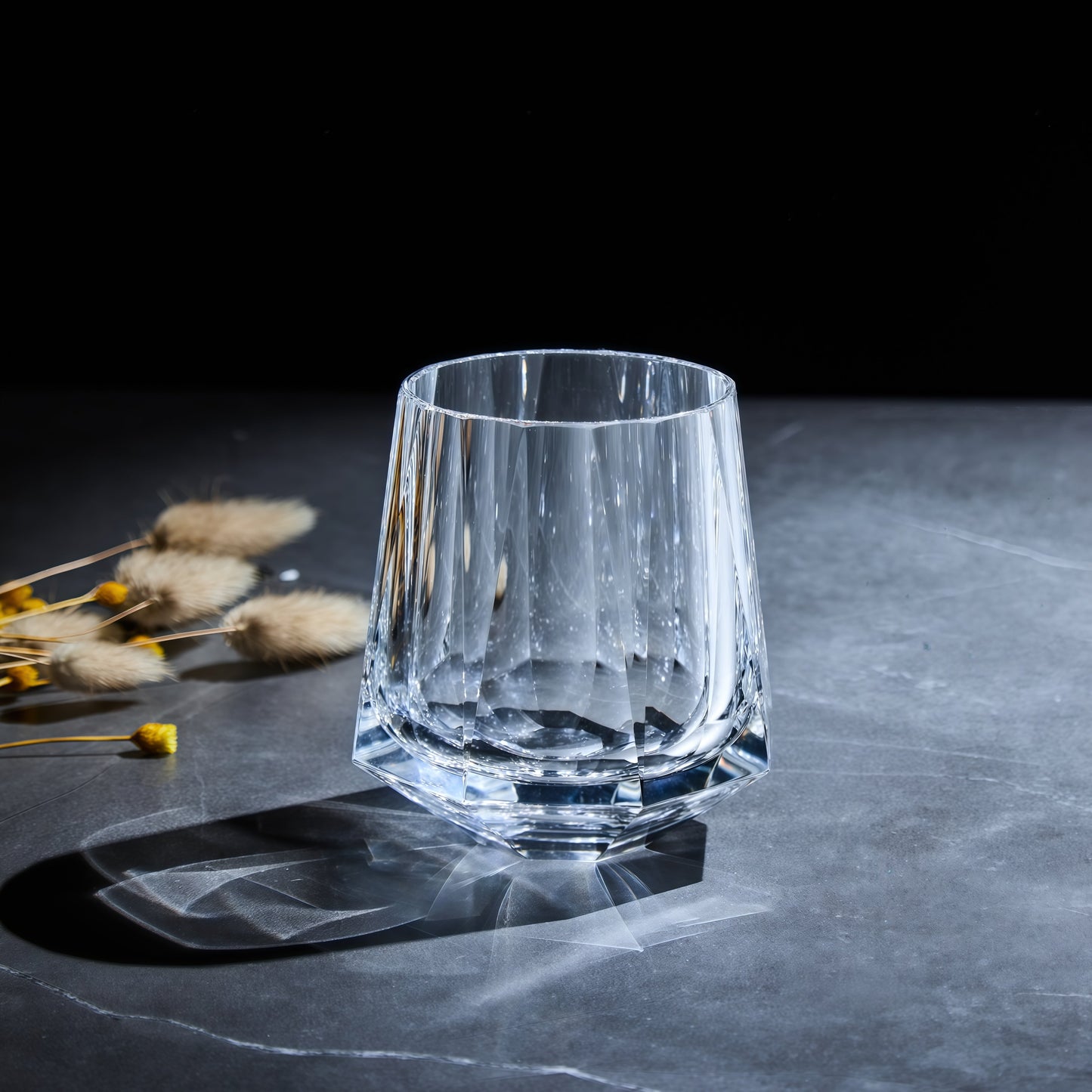 Edo Kiriko Handcrafted Hikari Tsuzumi Whisky Glass With Wooden Box