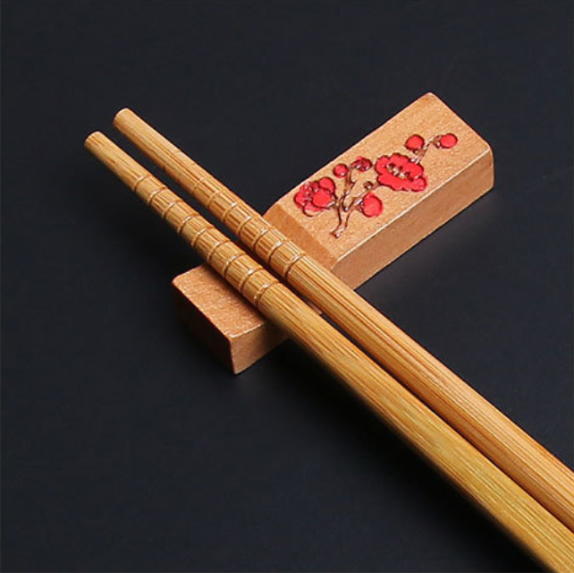 Japanese Geisha Themed Handcrafted Bamboo Chopsticks Sets