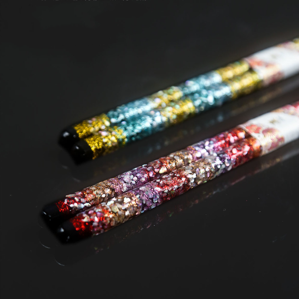 Japanese Handcrafted Starry Night Wooden Chopsticks – A Glimmer of the Cosmos for Your Table