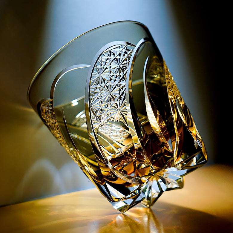 Edo Kiriko Shadow Luminary Hand-Cut Whisky Glass