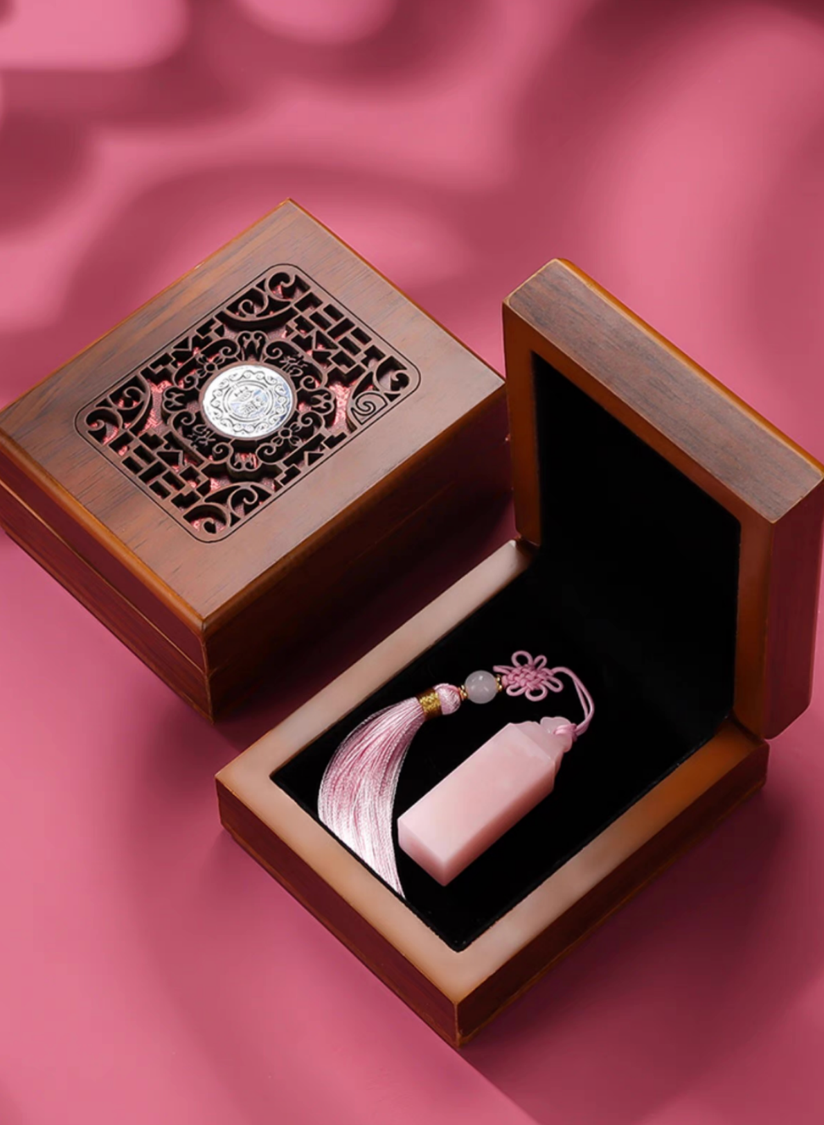 Custom Jade Seal: Cherry Blossom Design. Personalized Engraving