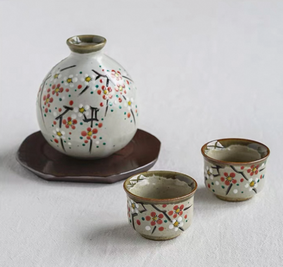 Authentic Japanese Sake Serving Set. Handmade