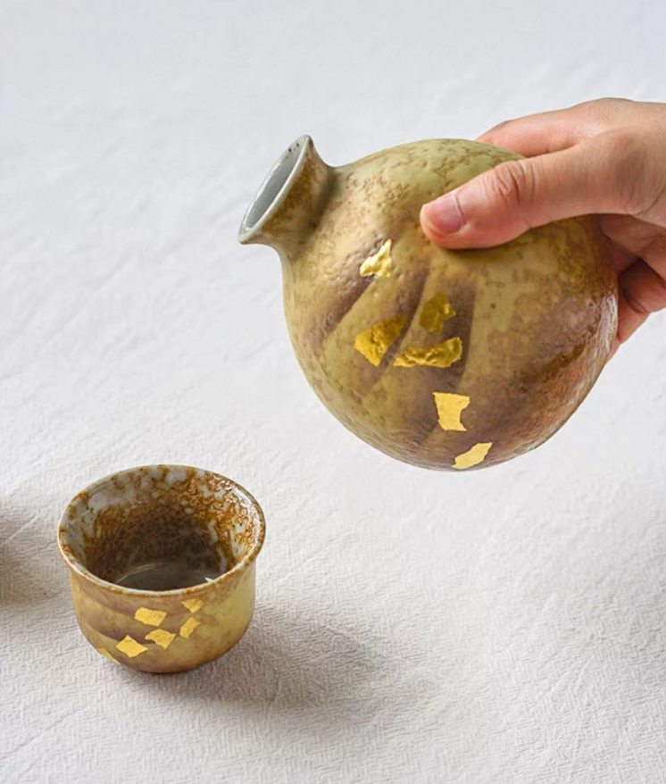 Authentic Japanese Sake Serving Set. Handmade