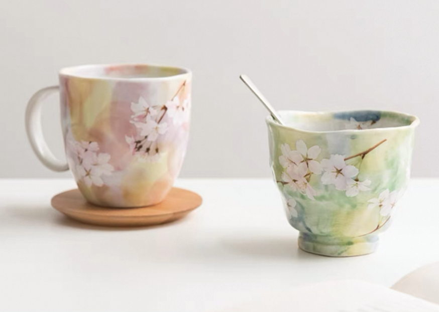 Authentic Mino Ware Cherry Blossom Coffee/Tea Mug. Handmade