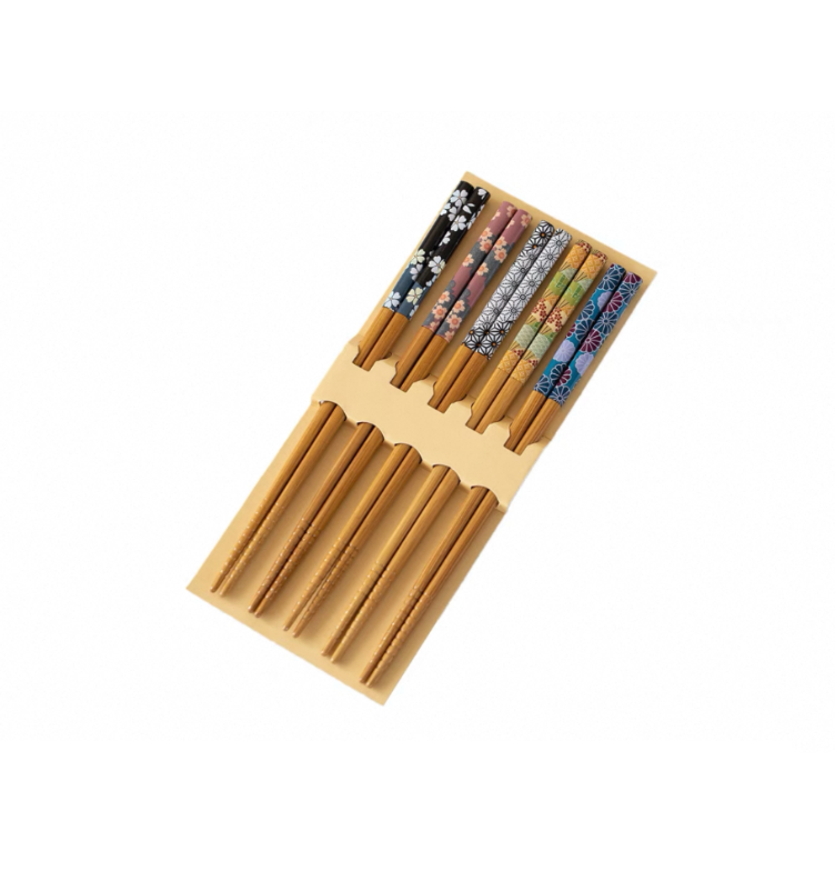 Durable Non-Slip Wooden Chopsticks. 5 Pairs. Handmade