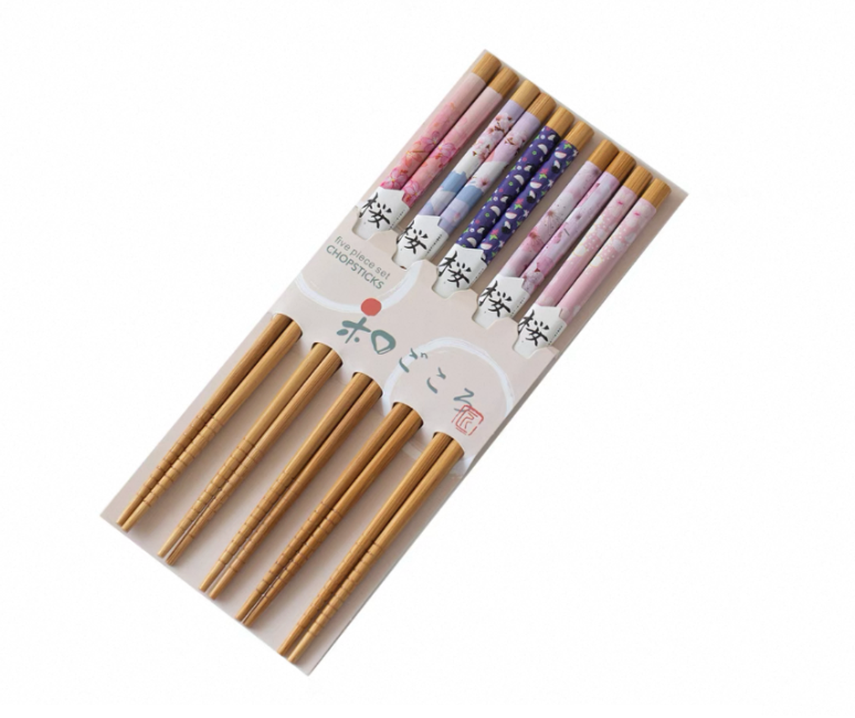 Durable Non-Slip Wooden Chopsticks. 5 Pairs. Handmade
