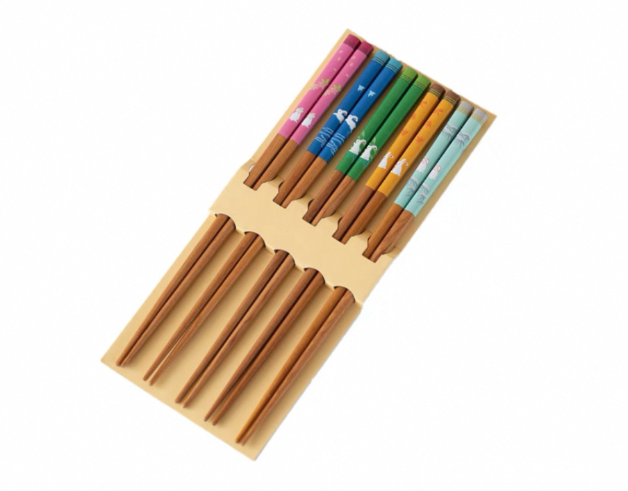Durable Non-Slip Wooden Chopsticks. 5 Pairs. Handmade