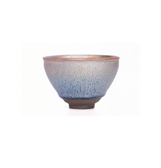 Silver Bristle Jianzhan Master Teacup – Handcrafted with Rare Partridge Feather & Oil Spot Glazes