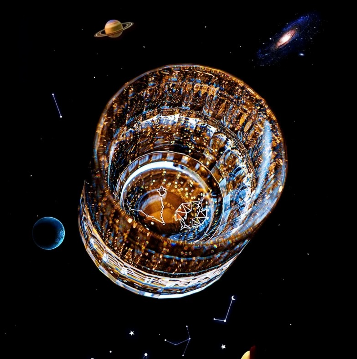 Edo Kiriko 12 Constellations K9 Lead-Free Crystal Whiskey Glass – A Celestial Birthday Gift