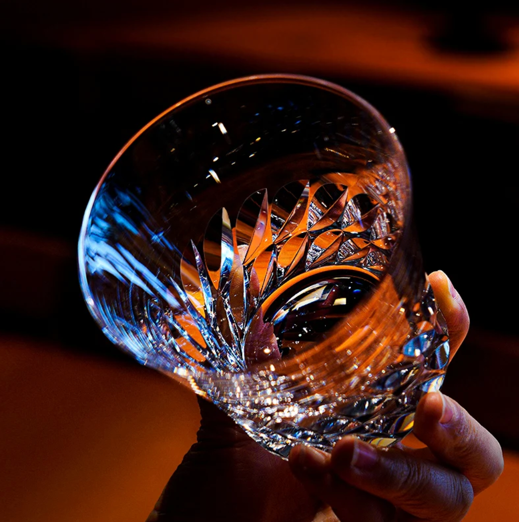 Edo Kiriko Wings of an Angel Hand-Cut Whiskey Glass