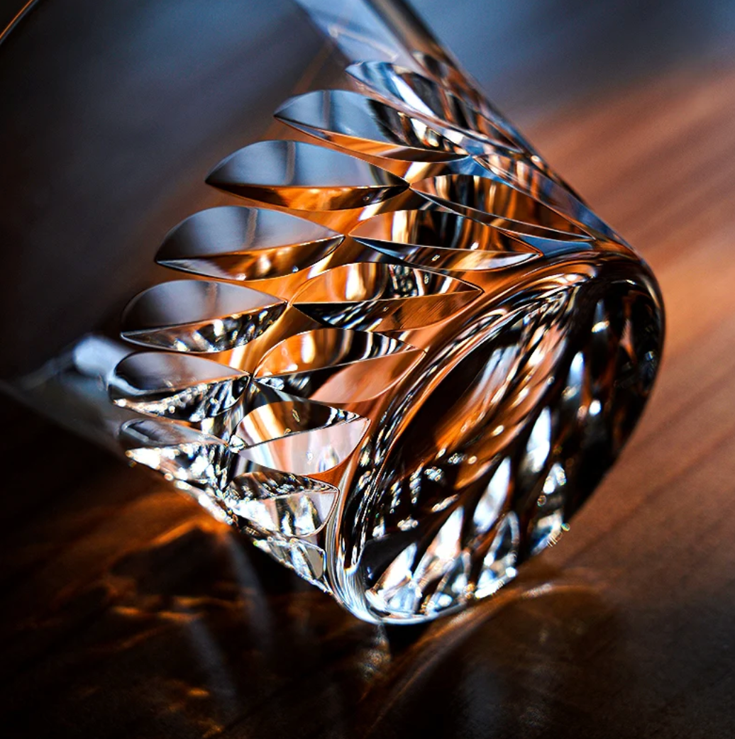 Edo Kiriko Wings of an Angel Hand-Cut Whiskey Glass