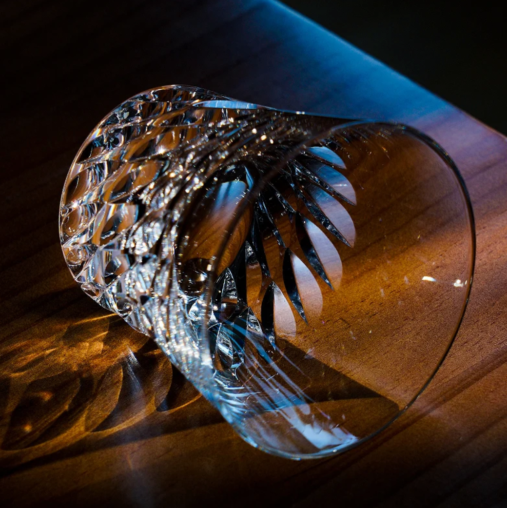 Edo Kiriko Wings of an Angel Hand-Cut Whiskey Glass