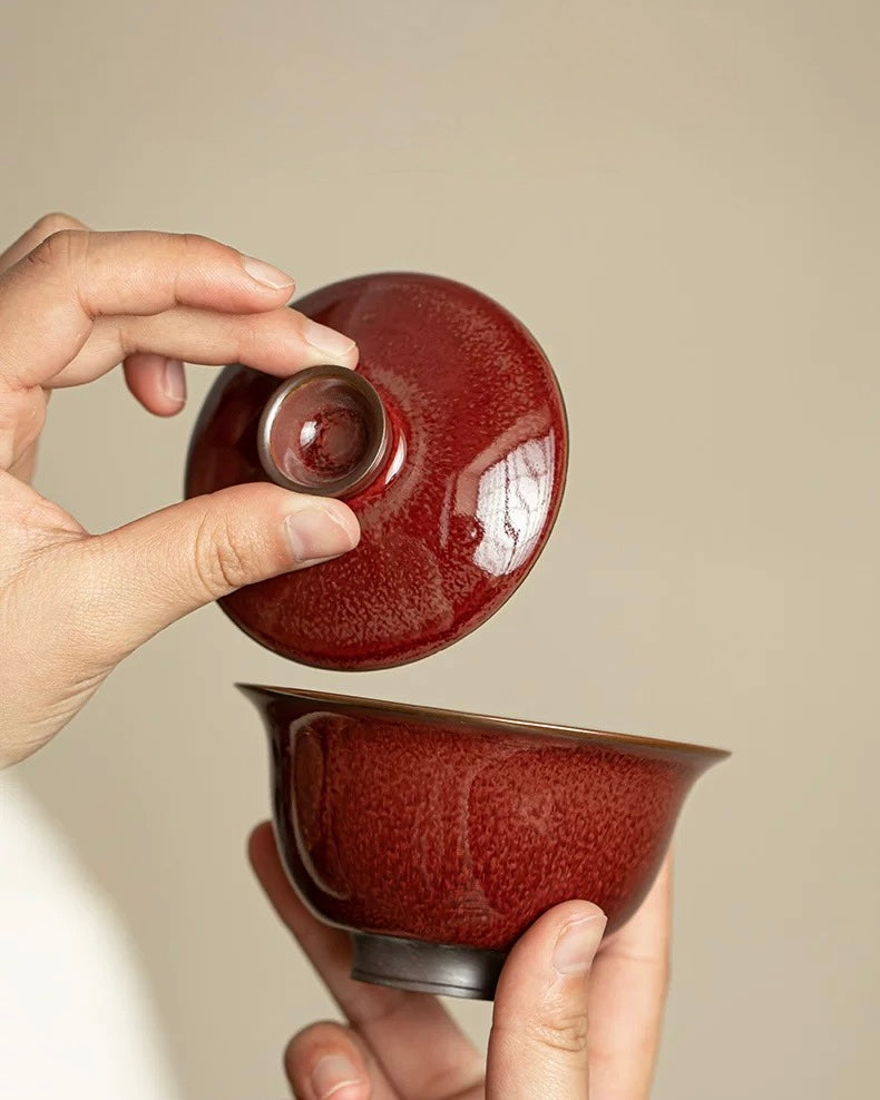 Imperial Langhong Ice Crackle High-End Sancai Gaiwan