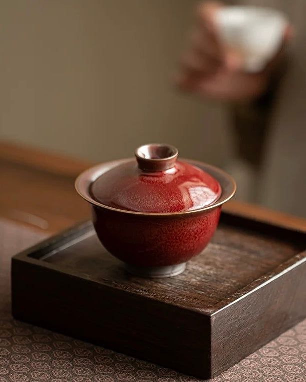 Imperial Langhong Ice Crackle High-End Sancai Gaiwan