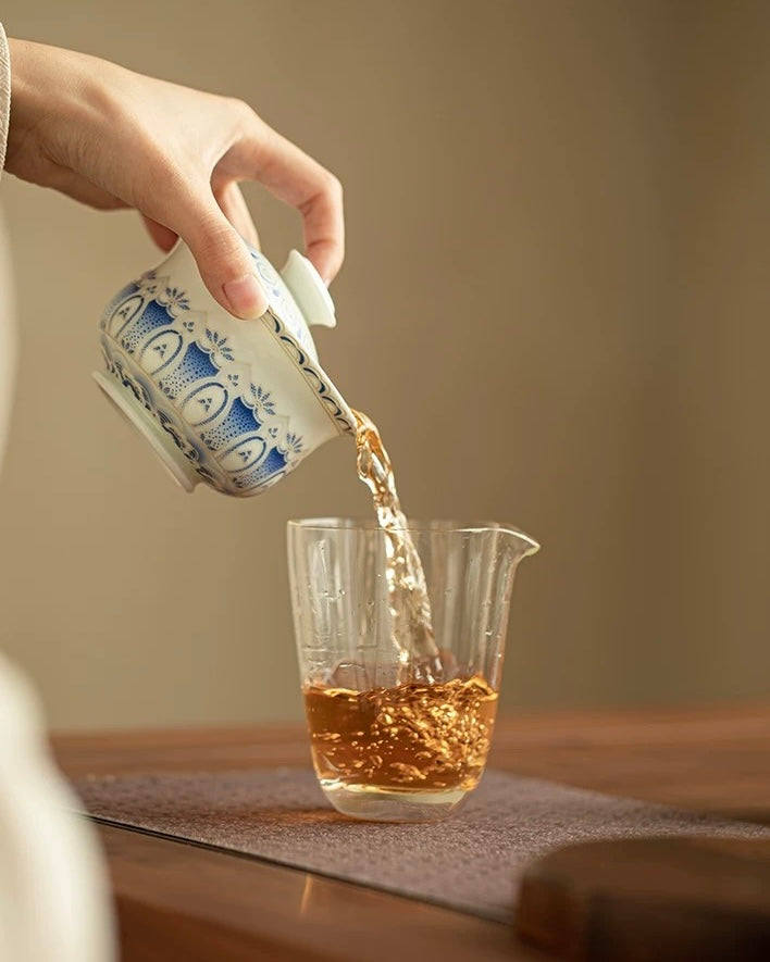 Silver Moon Lotus Treasure Sancai Gaiwan