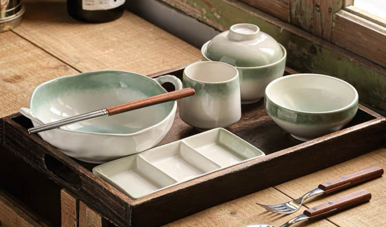 9-Piece Japanese Handmade Ramen Tableware Set
