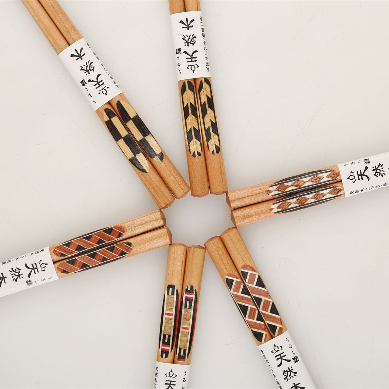 Japanese Assorted Pattern Wooden Chopstick Sets