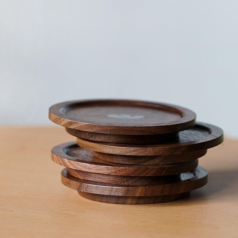 Japanese Rounded Walnut Wood Tea Cup Lid/Coaster