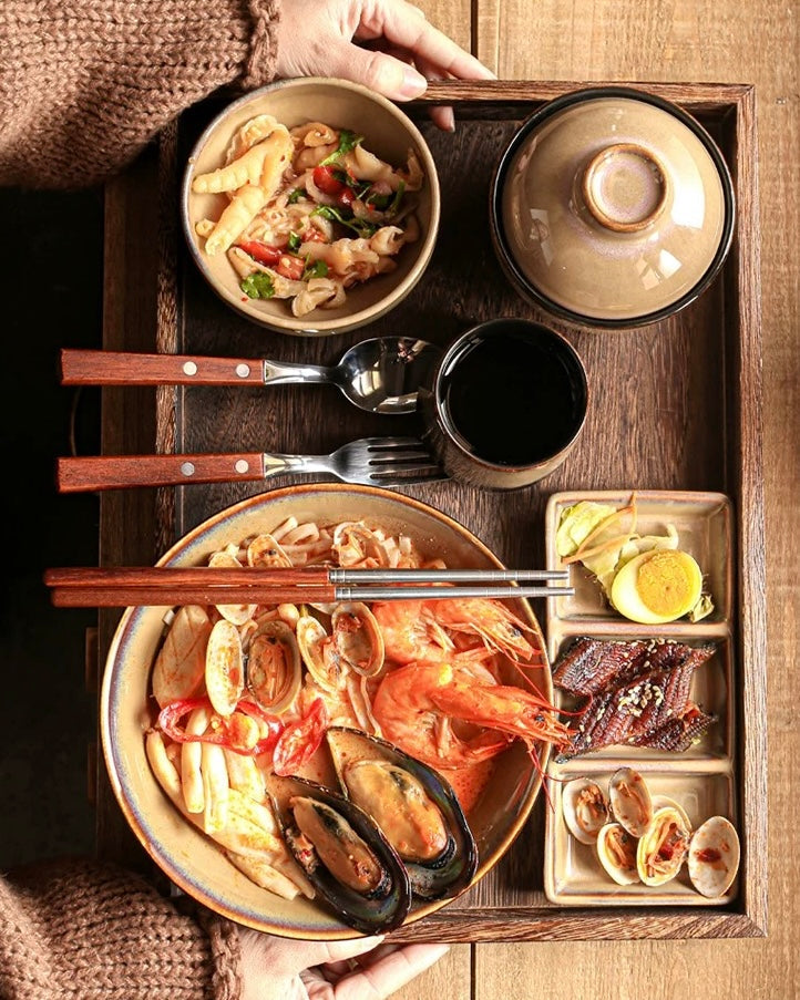 9-Piece Japanese Handmade Ramen Tableware Set
