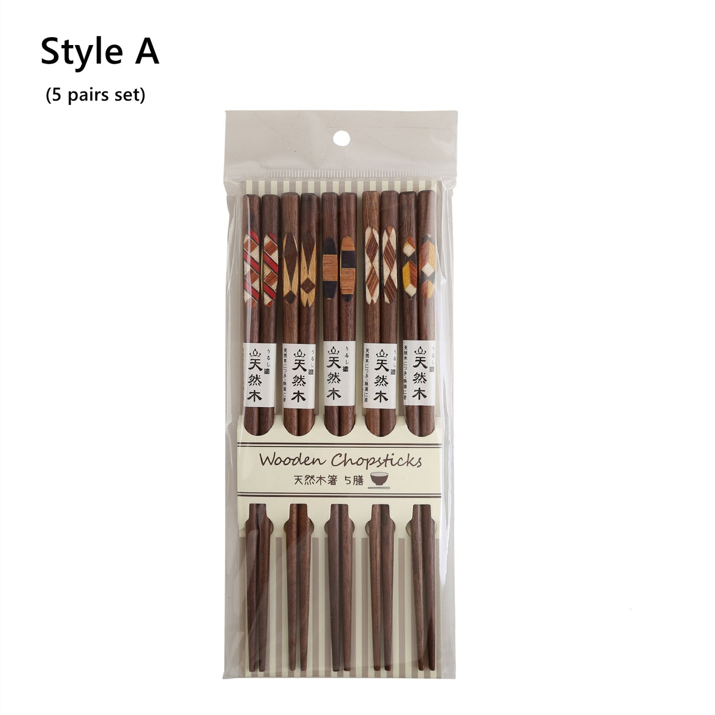 Japanese Assorted Pattern Wooden Chopstick Sets