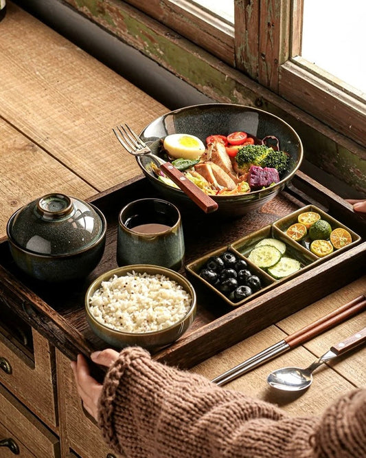 9-Piece Japanese Handmade Ramen Tableware Set