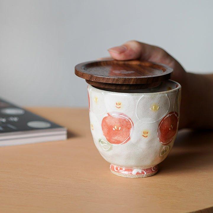 Japanese Rounded Walnut Wood Tea Cup Lid/Coaster