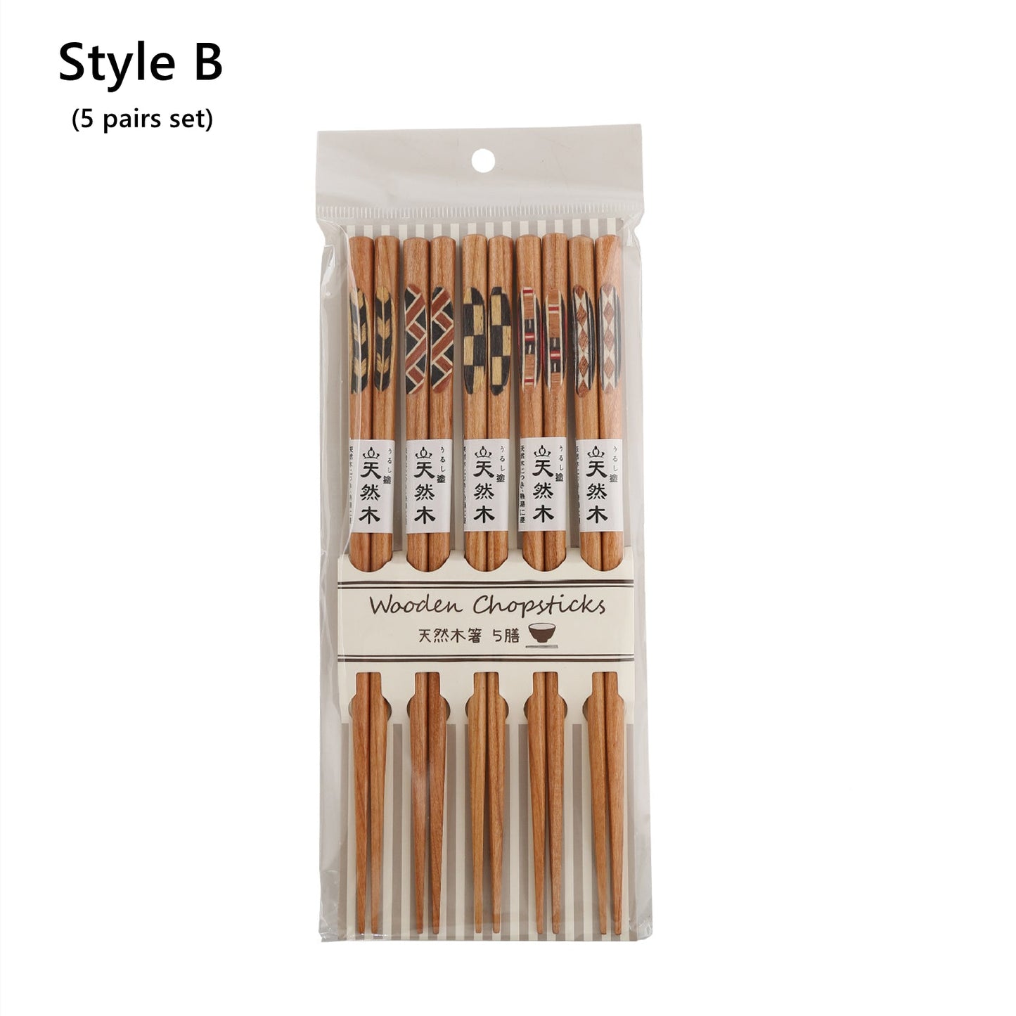 Japanese Assorted Pattern Wooden Chopstick Sets