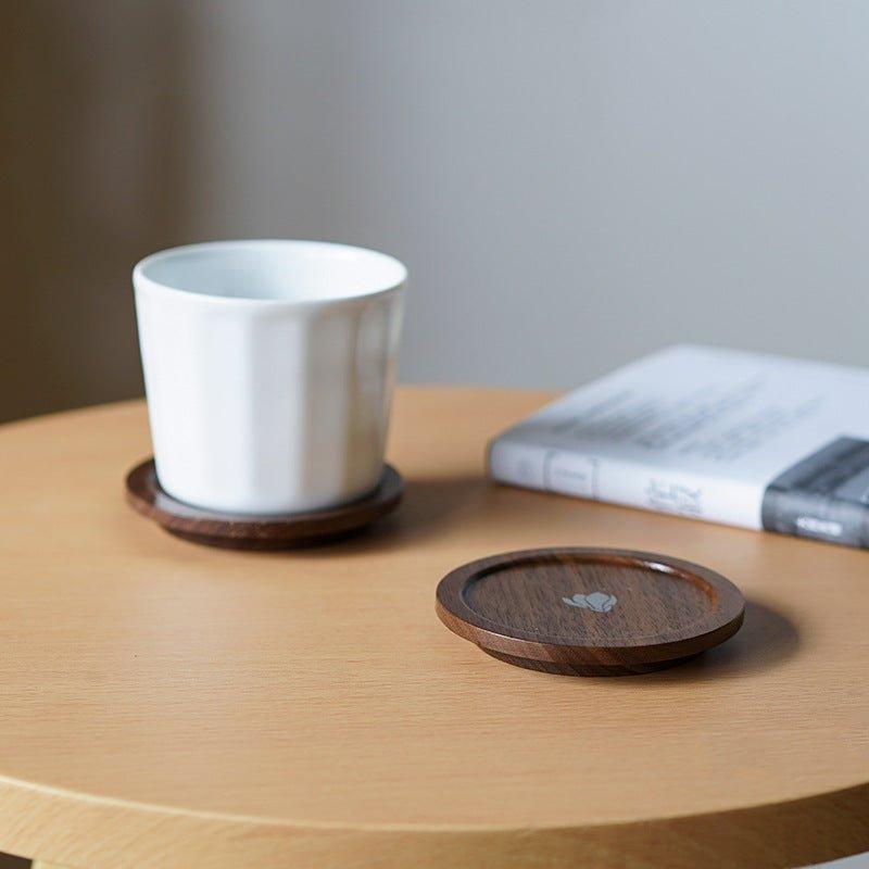 Japanese Rounded Walnut Wood Tea Cup Lid/Coaster