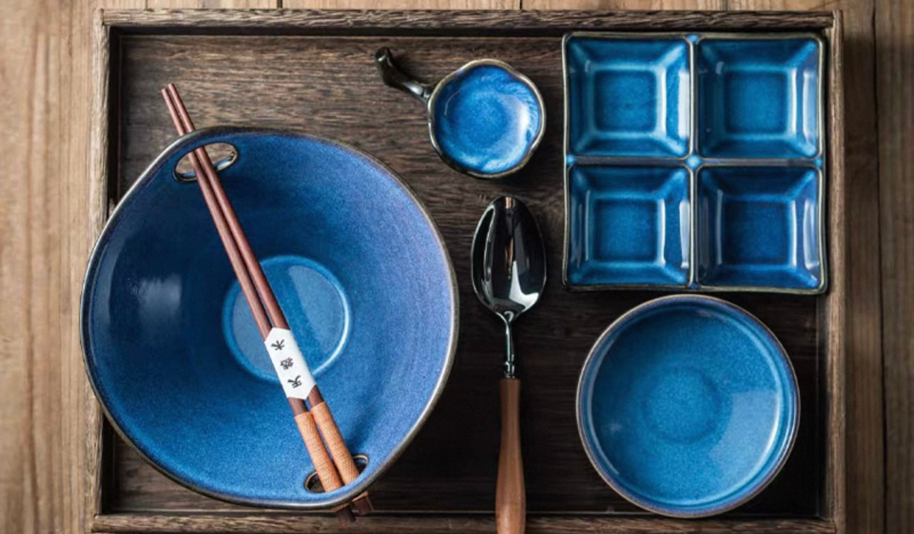7-Piece Japanese Handmade Ramen Bowl Set