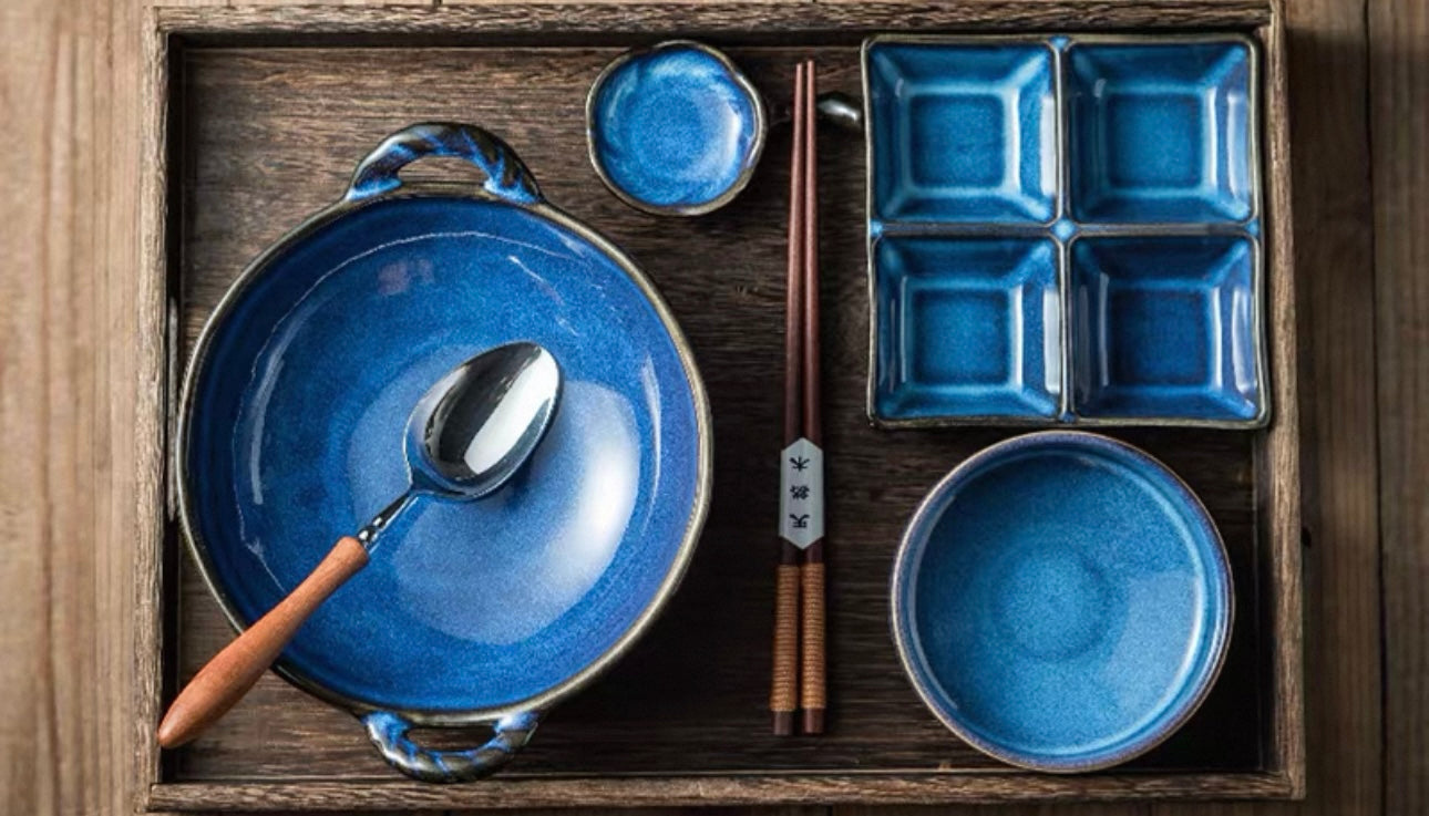 7-Piece Japanese Handmade Ramen Bowl Set