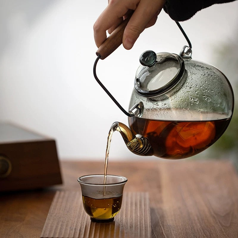High-Borosilicate Glass Teapot with Lifting Beam Handle