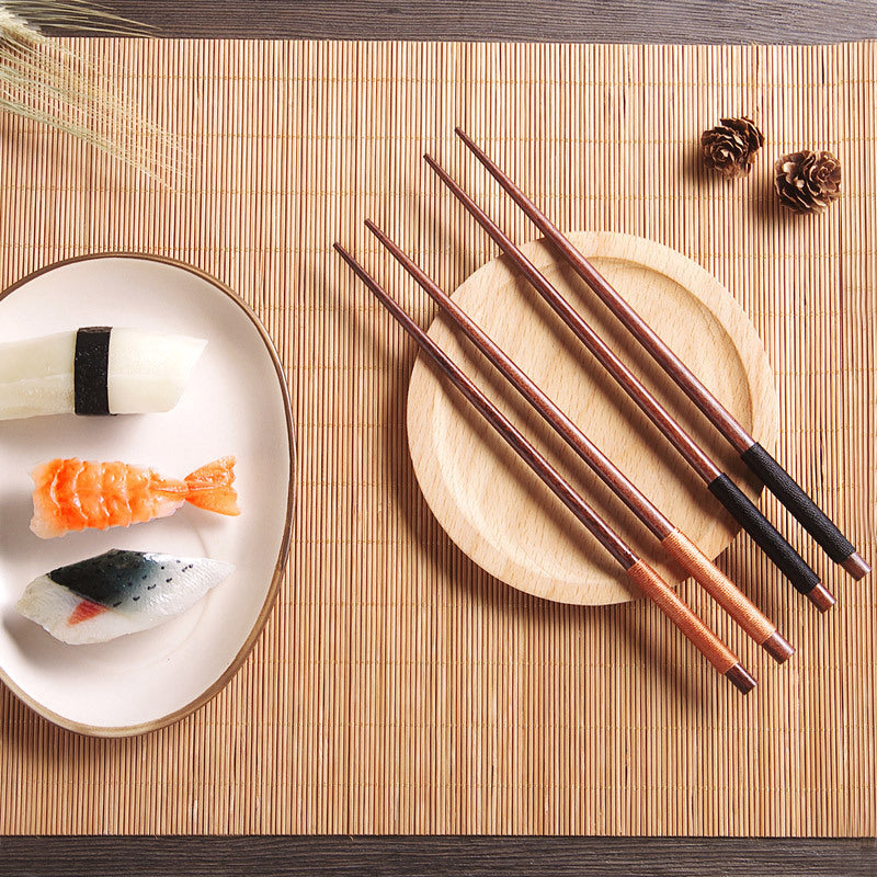 Japanese Handcrafted Wooden Chopsticks with Decorative Thread