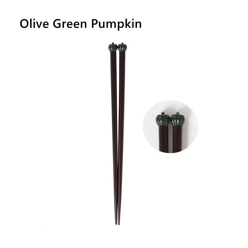 Japanese Handcrafted Fall Seasonal Produce Themed Chopsticks