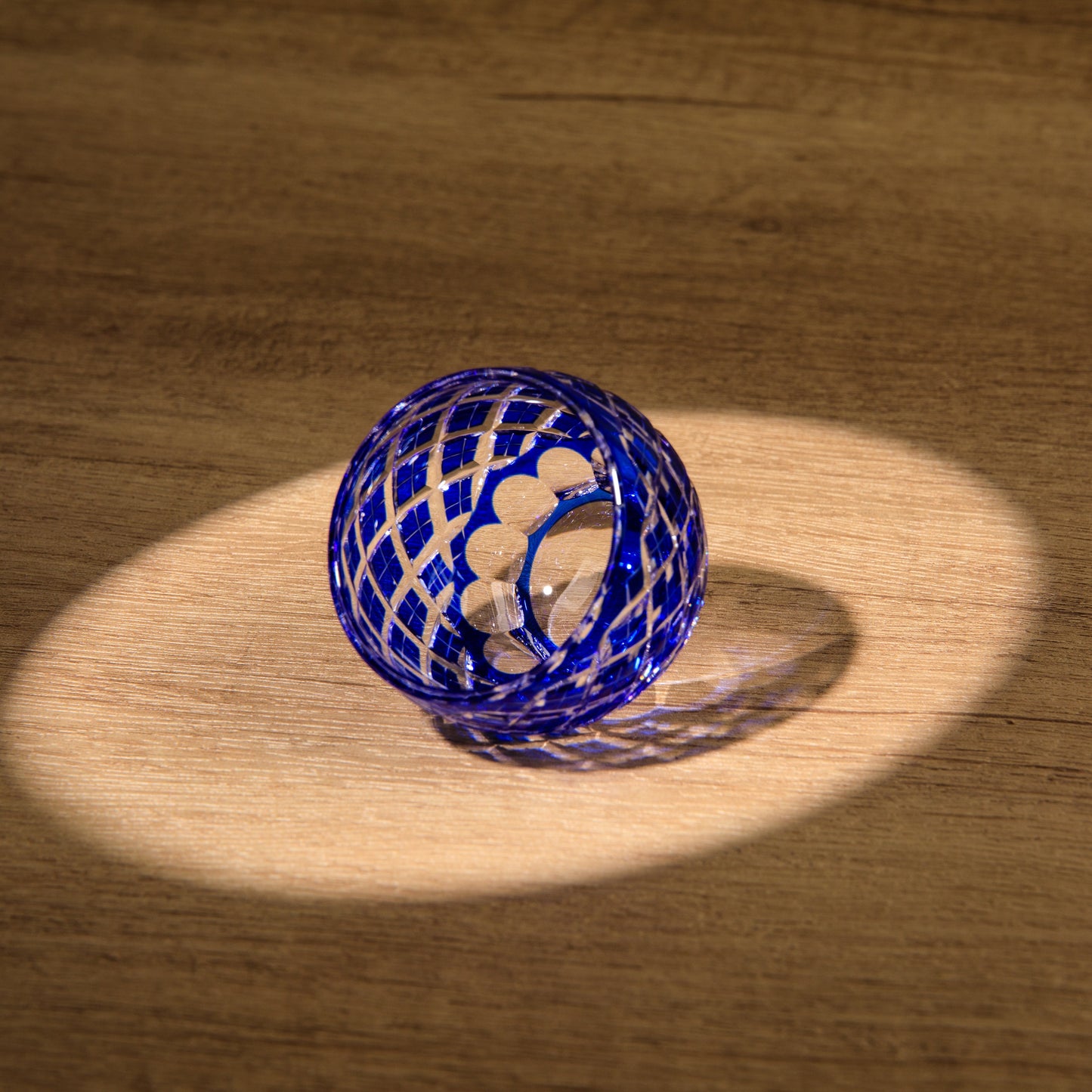 Edo Kiriko Handcrafted Ruri Ochoko Sake Glass Collection