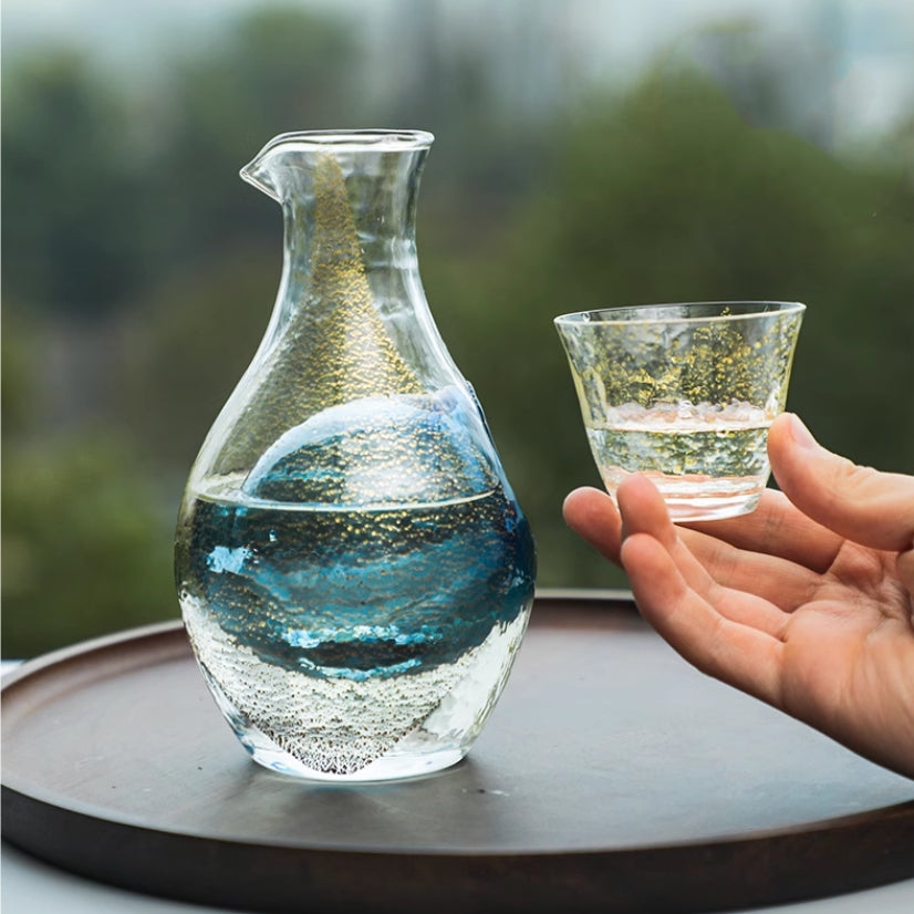 Toyo-Sasaki Golden Sapphire Galaxy Cold Sake Set
